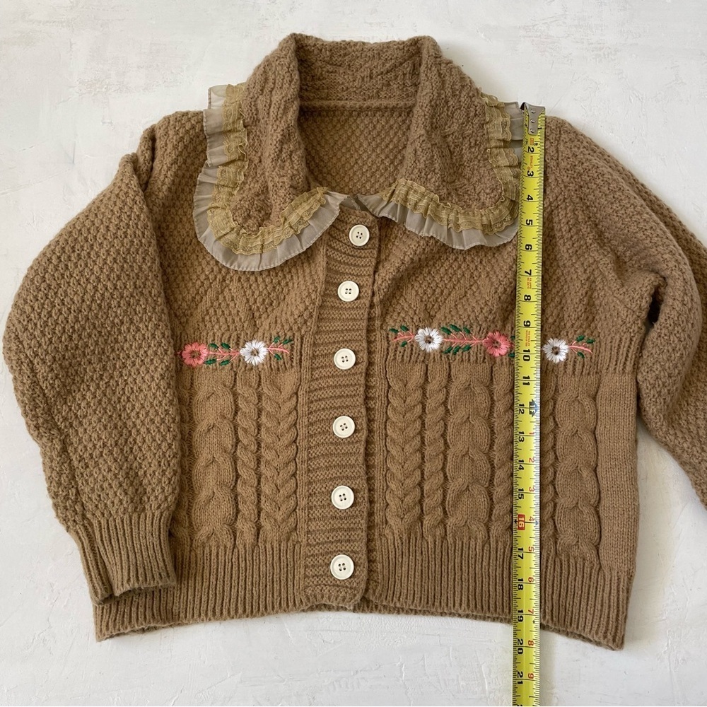 Handmade vintage Peter Pan collar cardigan - Picture 7 of 7